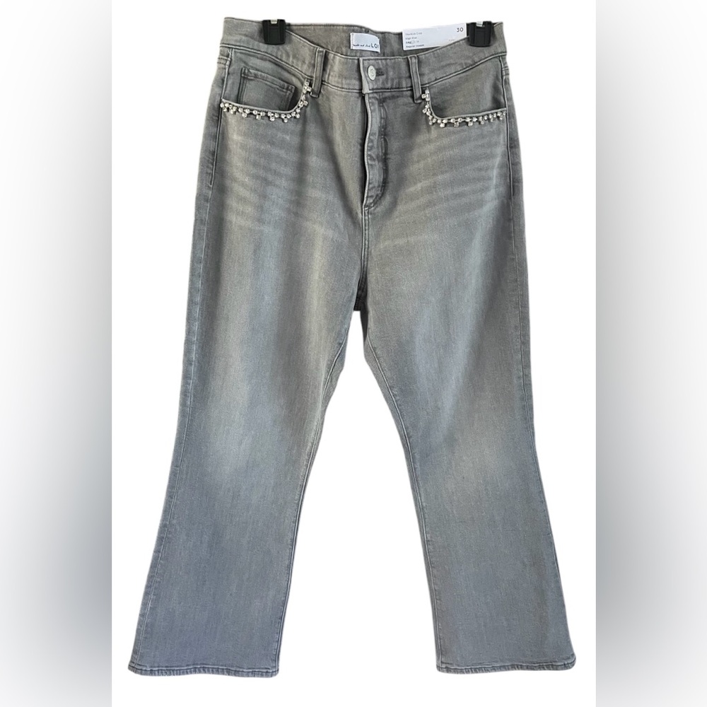 HP Gray Loft Cropped Jeans with Rhinestone Detail